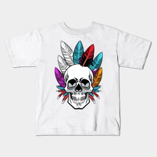 skull with feathers Kids T-Shirt